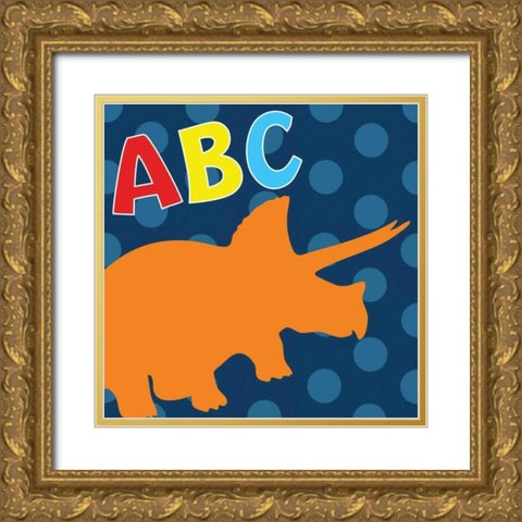 Dinopolooza VIII Gold Ornate Wood Framed Art Print with Double Matting by ND Art and Design