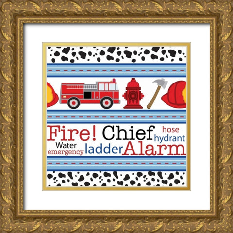 Fire Emergency II Gold Ornate Wood Framed Art Print with Double Matting by ND Art and Design