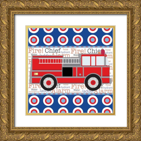Fire Emergency X Gold Ornate Wood Framed Art Print with Double Matting by ND Art and Design