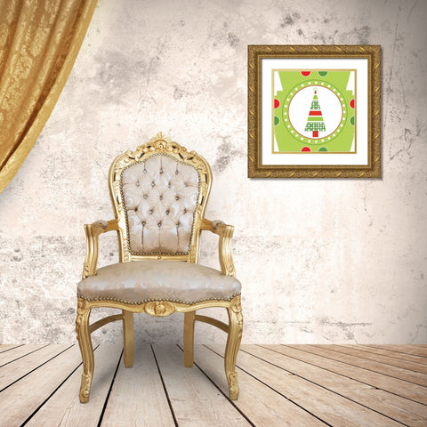 Joyous Holiday III Gold Ornate Wood Framed Art Print with Double Matting by ND Art and Design