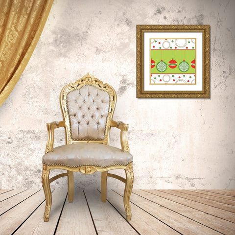 Joyous Holiday V Gold Ornate Wood Framed Art Print with Double Matting by ND Art and Design