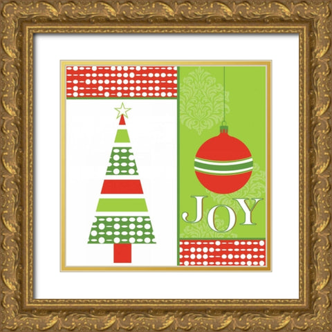 Joyous Holiday XI Gold Ornate Wood Framed Art Print with Double Matting by ND Art and Design