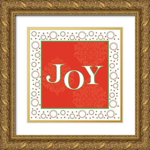 Joyous Holiday XII Gold Ornate Wood Framed Art Print with Double Matting by ND Art and Design