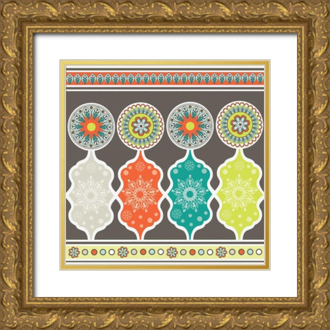 Modern Day Moroccan Fiesta IV Gold Ornate Wood Framed Art Print with Double Matting by ND Art and Design