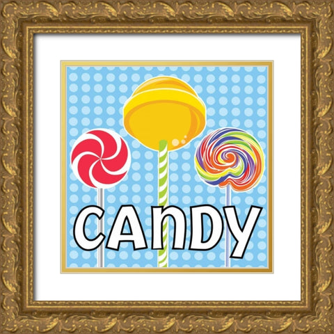 Sweet Shoppe IX Gold Ornate Wood Framed Art Print with Double Matting by ND Art and Design