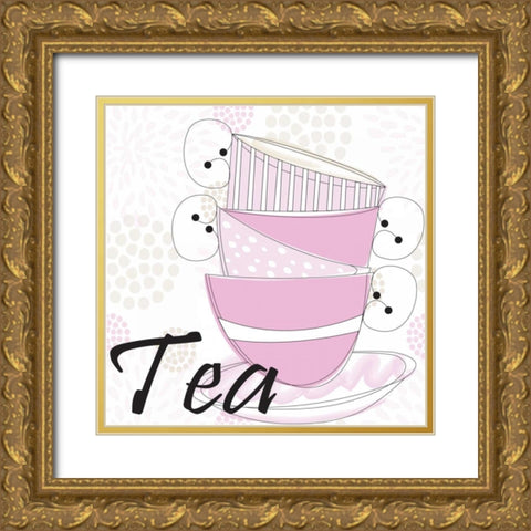 Tea Time V Gold Ornate Wood Framed Art Print with Double Matting by ND Art and Design