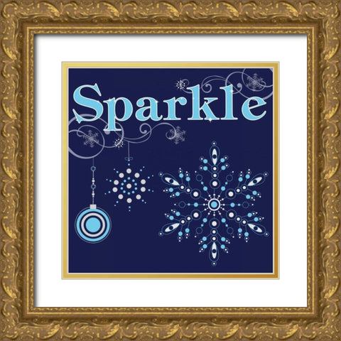 Winter Sparkle IX Gold Ornate Wood Framed Art Print with Double Matting by ND Art and Design