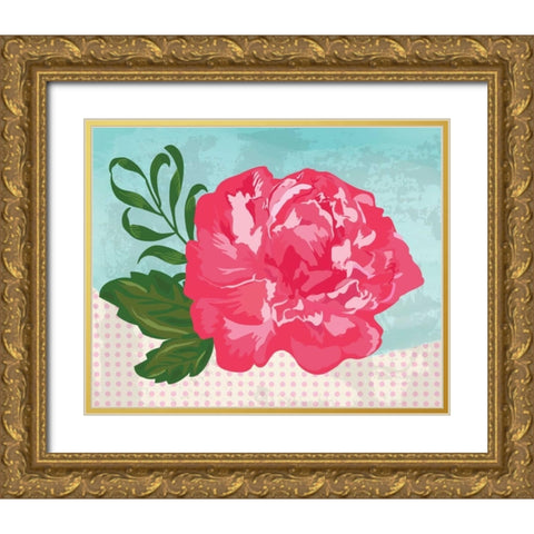 Floral I Gold Ornate Wood Framed Art Print with Double Matting by ND Art and Design