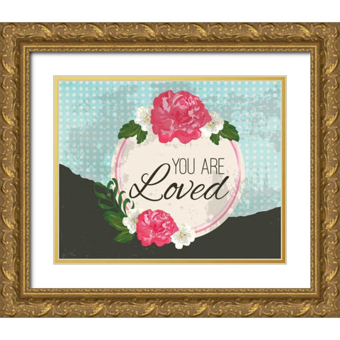 Floral II Gold Ornate Wood Framed Art Print with Double Matting by ND Art and Design