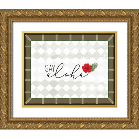 Tropical Leaf I Gold Ornate Wood Framed Art Print with Double Matting by ND Art and Design