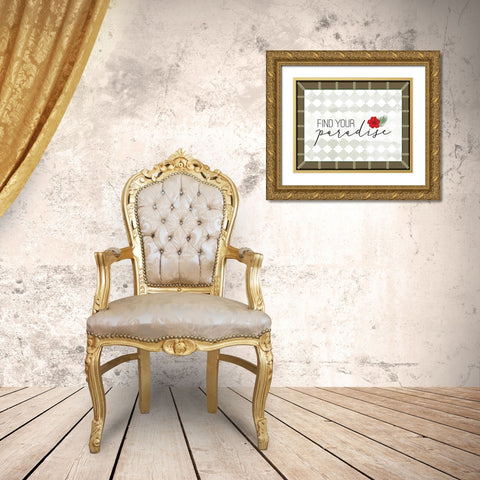 Tropical Leaf II Gold Ornate Wood Framed Art Print with Double Matting by ND Art and Design