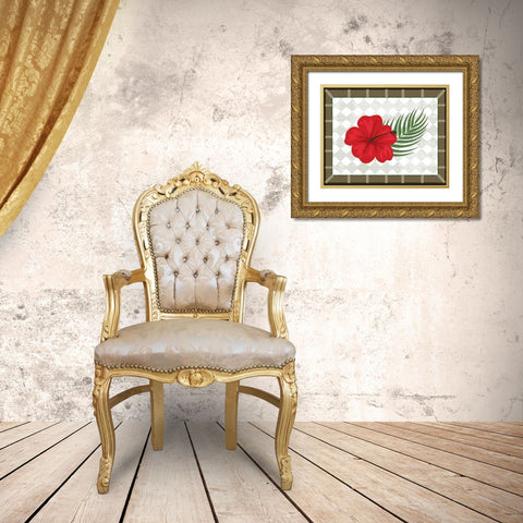 Tropical Leaf III Gold Ornate Wood Framed Art Print with Double Matting by ND Art and Design