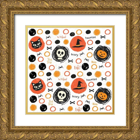 Hallows Eve IV Gold Ornate Wood Framed Art Print with Double Matting by ND Art and Design