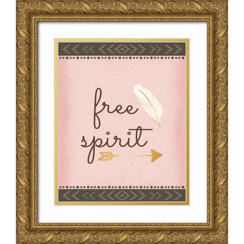 Free Spirit Gold Ornate Wood Framed Art Print with Double Matting by ND Art and Design