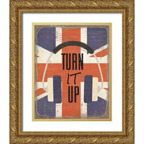 Turn It Up Gold Ornate Wood Framed Art Print with Double Matting by ND Art and Design