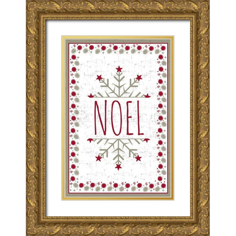 Noel Gold Ornate Wood Framed Art Print with Double Matting by ND Art and Design