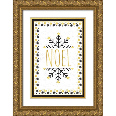 Noel Gold Ornate Wood Framed Art Print with Double Matting by ND Art and Design