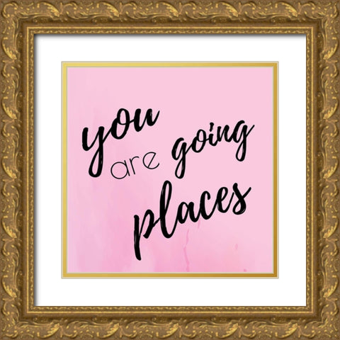 Going Places Gold Ornate Wood Framed Art Print with Double Matting by ND Art and Design