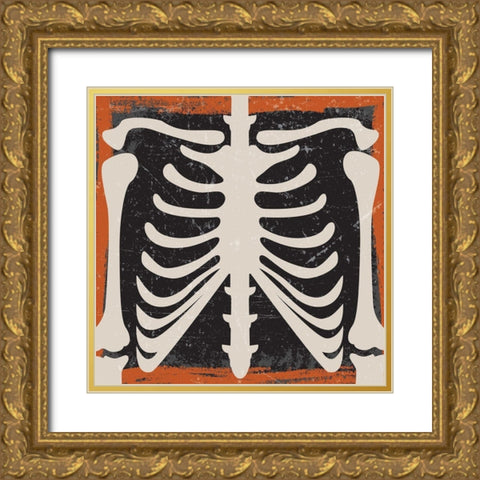 Skeleton Gold Ornate Wood Framed Art Print with Double Matting by ND Art and Design