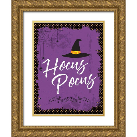 Hocus Pocus Gold Ornate Wood Framed Art Print with Double Matting by ND Art and Design
