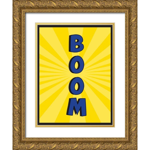 Boom Gold Ornate Wood Framed Art Print with Double Matting by ND Art