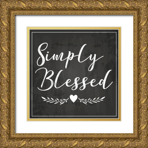Simply Blessed Gold Ornate Wood Framed Art Print with Double Matting by ND Art