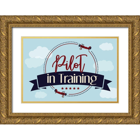 Pilot in Training Gold Ornate Wood Framed Art Print with Double Matting by ND Art