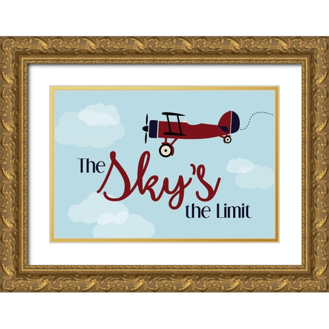 The Skys the Limit Gold Ornate Wood Framed Art Print with Double Matting by ND Art