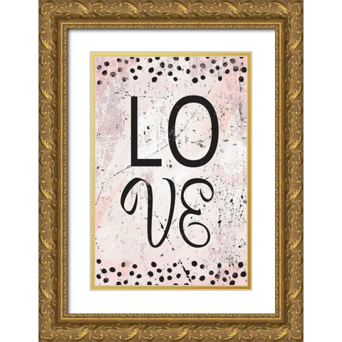 Love Gold Ornate Wood Framed Art Print with Double Matting by ND Art