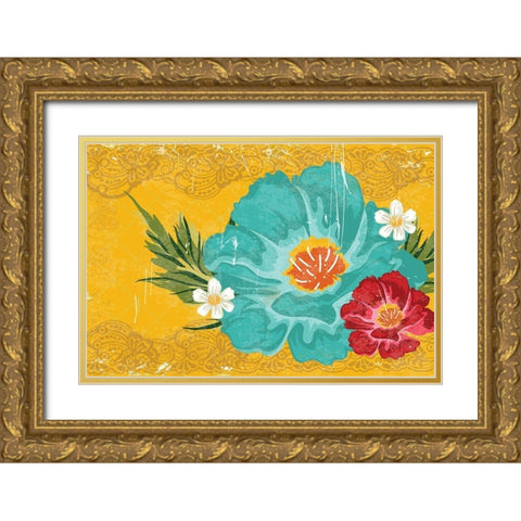 Floral II Gold Ornate Wood Framed Art Print with Double Matting by ND Art