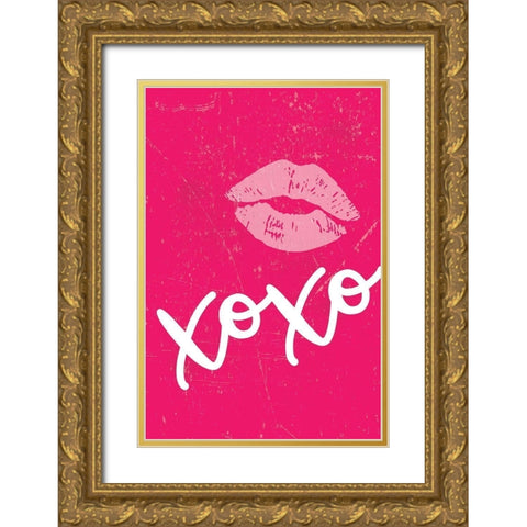 XoXo Gold Ornate Wood Framed Art Print with Double Matting by ND Art