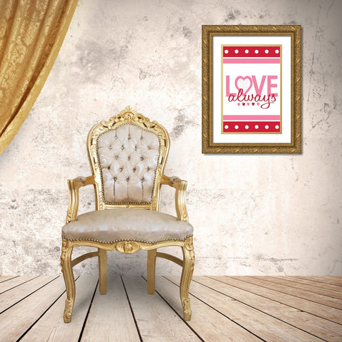 Love Always Gold Ornate Wood Framed Art Print with Double Matting by ND Art