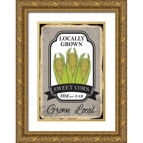 Sweet Corn Gold Ornate Wood Framed Art Print with Double Matting by ND Art