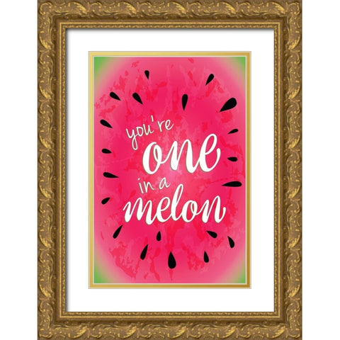 Watermelon I Gold Ornate Wood Framed Art Print with Double Matting by ND Art