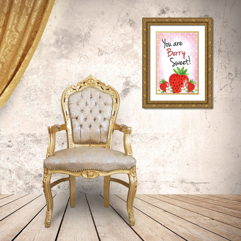 You Are Berry Sweet Gold Ornate Wood Framed Art Print with Double Matting by ND Art