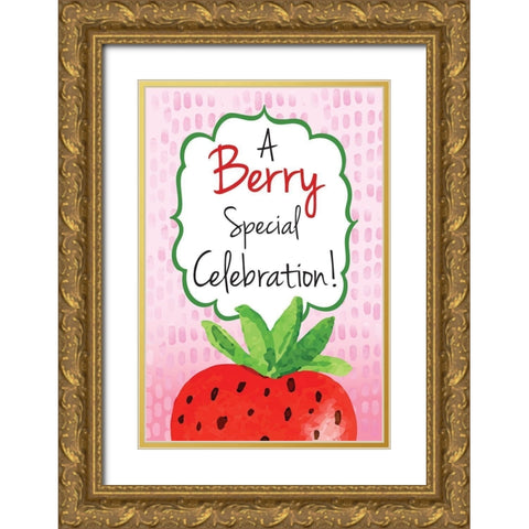 Berry Special Gold Ornate Wood Framed Art Print with Double Matting by ND Art