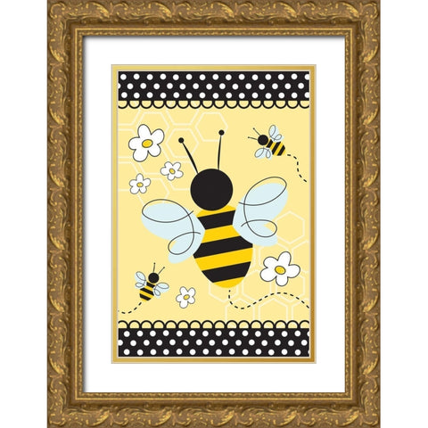 Queen Bee Gold Ornate Wood Framed Art Print with Double Matting by ND Art