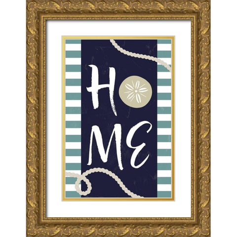 Coastal Home Gold Ornate Wood Framed Art Print with Double Matting by ND Art