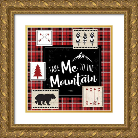 Take Me to the Mountain Gold Ornate Wood Framed Art Print with Double Matting by ND Art