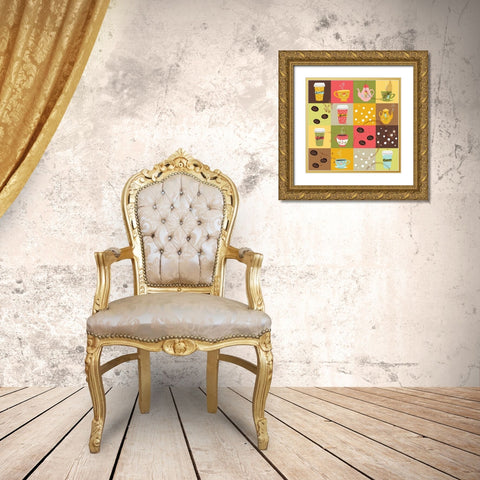 I Love You a Latte I Gold Ornate Wood Framed Art Print with Double Matting by ND Art