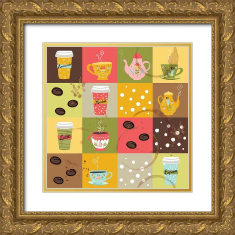 I Love You a Latte I Gold Ornate Wood Framed Art Print with Double Matting by ND Art