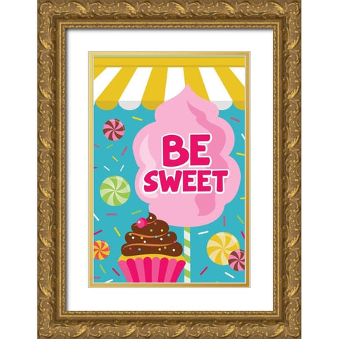 Be Sweet Gold Ornate Wood Framed Art Print with Double Matting by ND Art
