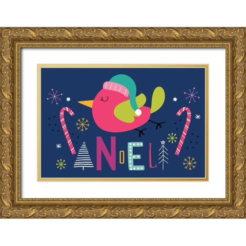 Noel Gold Ornate Wood Framed Art Print with Double Matting by ND Art