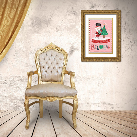 Believe Gold Ornate Wood Framed Art Print with Double Matting by ND Art