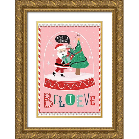 Believe Gold Ornate Wood Framed Art Print with Double Matting by ND Art