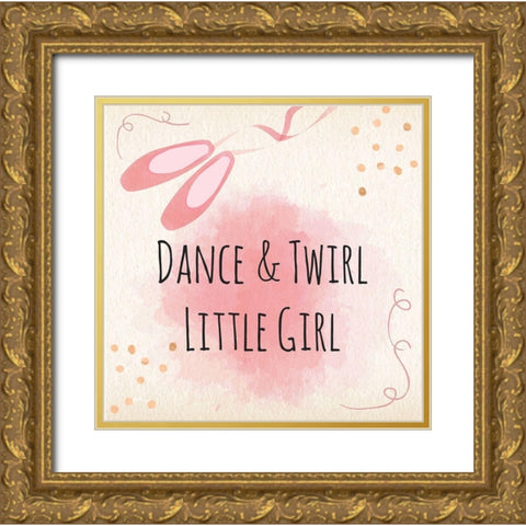 Dance and Twirl Gold Ornate Wood Framed Art Print with Double Matting by ND Art