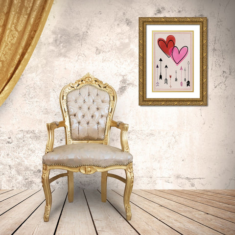 Love Love Love I Gold Ornate Wood Framed Art Print with Double Matting by ND Art