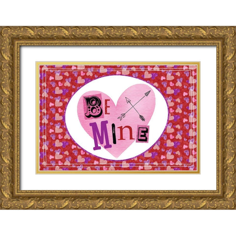 Love Love Love III Gold Ornate Wood Framed Art Print with Double Matting by ND Art