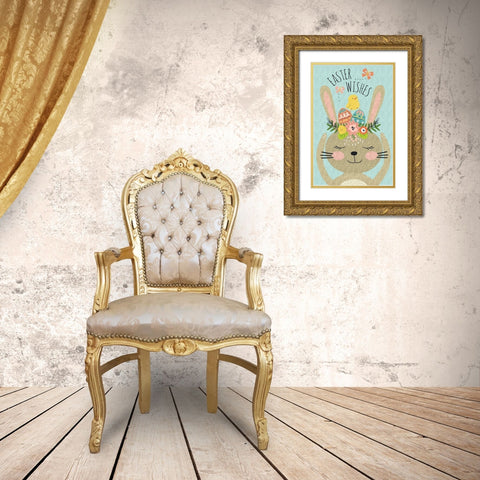 Easter Wishes III Gold Ornate Wood Framed Art Print with Double Matting by ND Art