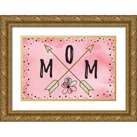Best Mom Ever III Gold Ornate Wood Framed Art Print with Double Matting by ND Art